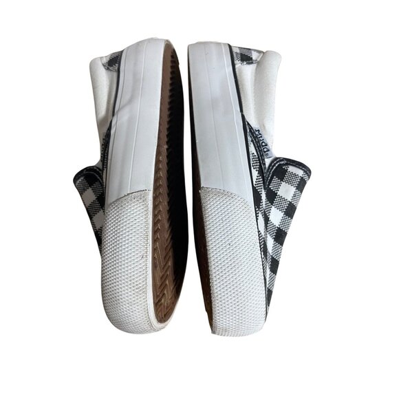 Mudd Poppy Sneakers Kids Size 10 Black White Checkered Slip On Shoes - Picture 7 of 9